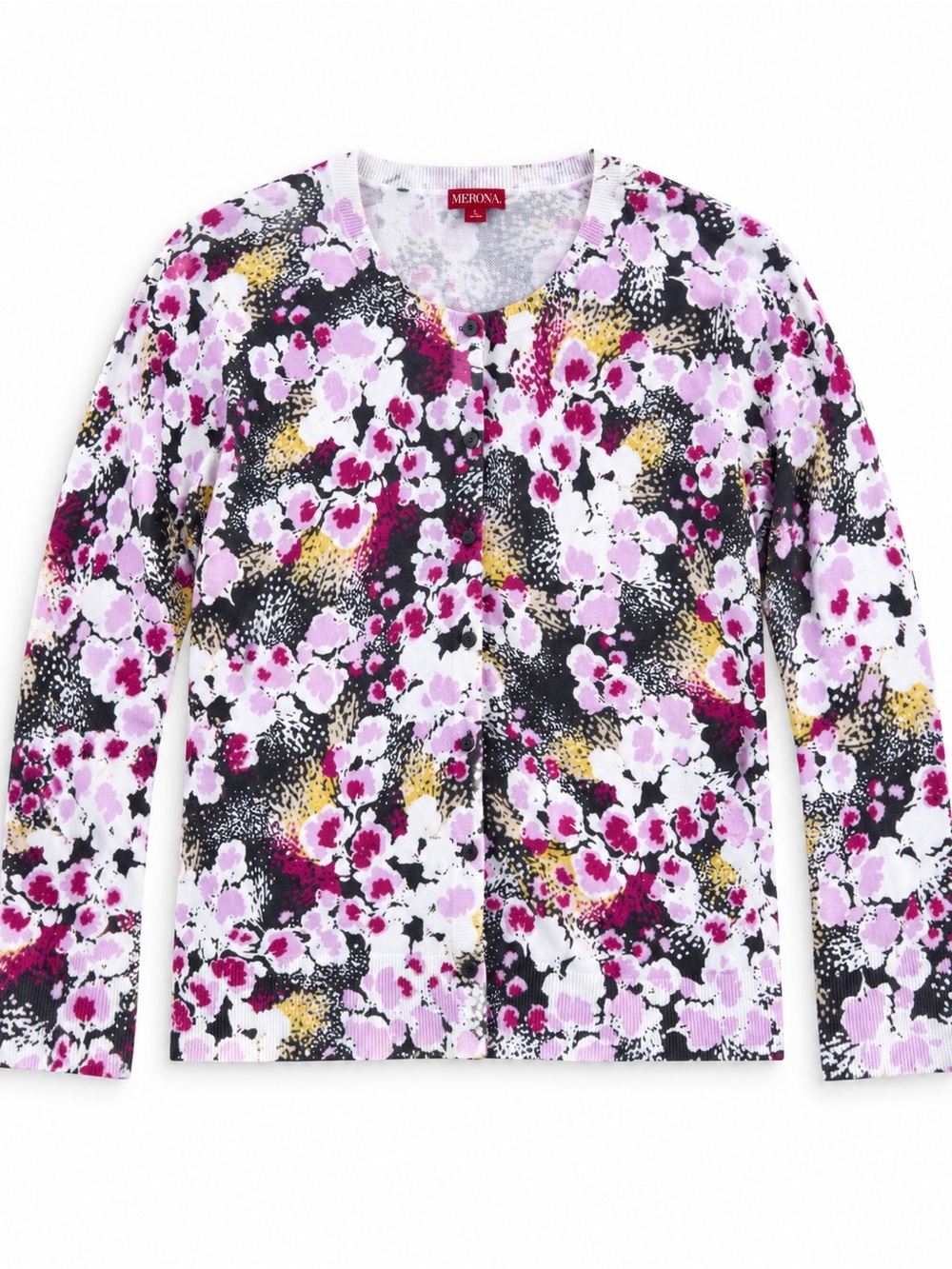 XXL 2X women merona floral purple blossom office casual dressy cardigan sweater
